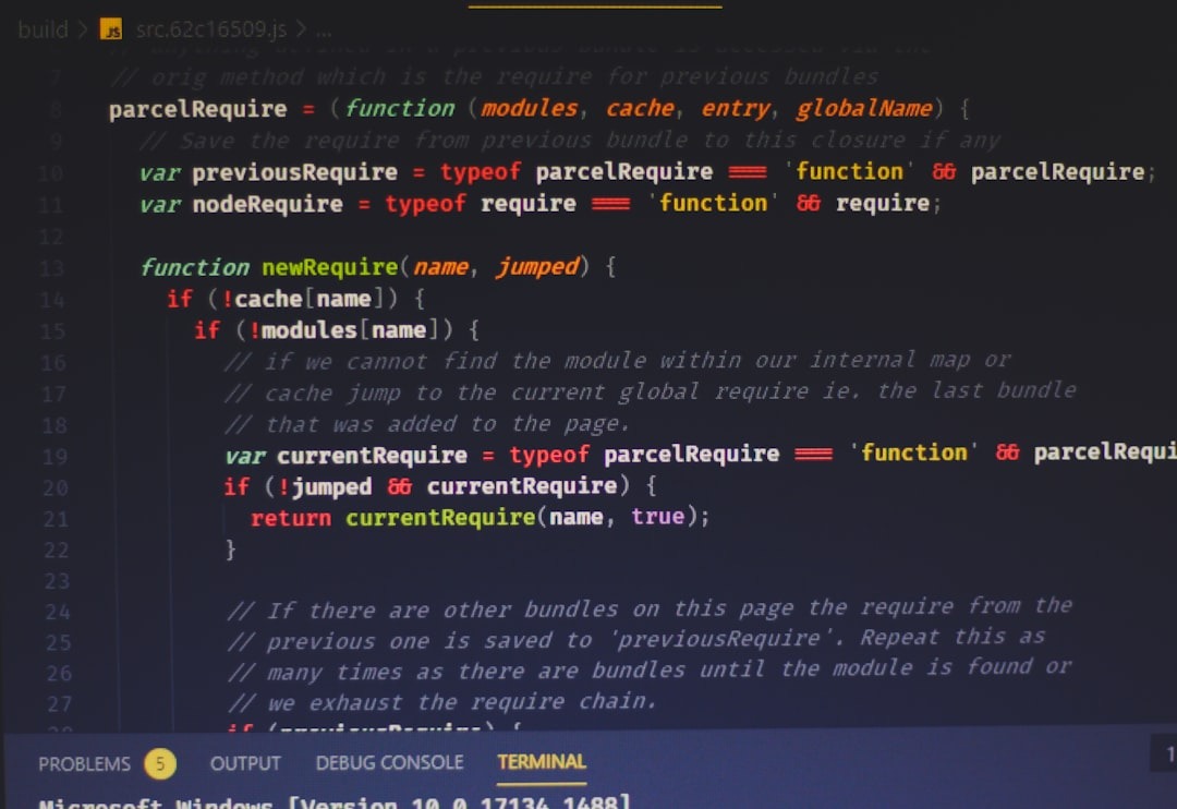 Computer screen showing JavaScript code with syntax highlighting.